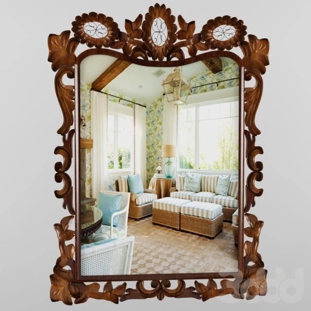 Mirror in a wooden frame