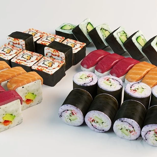 Set Sushi rolls and sushi by eeEDISONnn