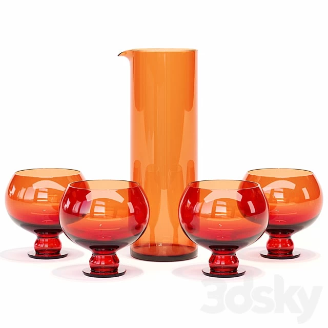 HKliving / Funky Orange Glassware Set