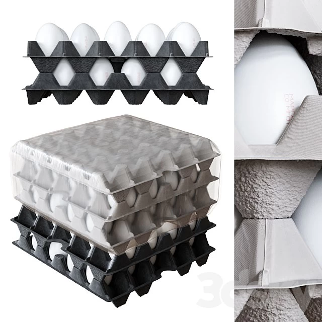 Tray of Eggs Wrapped in Cling Film