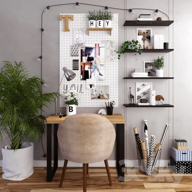 Working place with palm