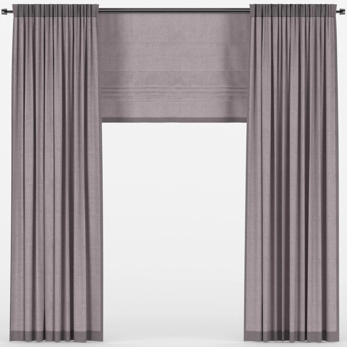 Curtains with roman curtain
