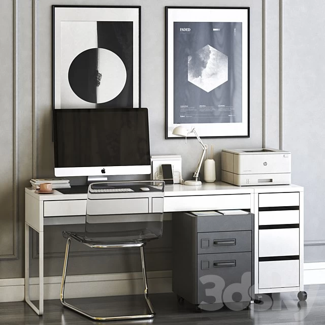 IKEA workplace set with TOBIAS chair, IDASEN drawer unit and MICKE table