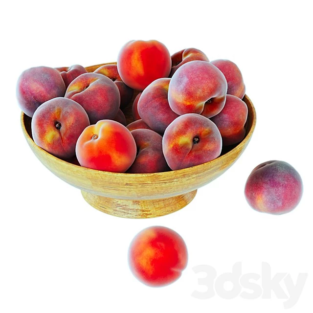 Peaches in a Wooden Vase
