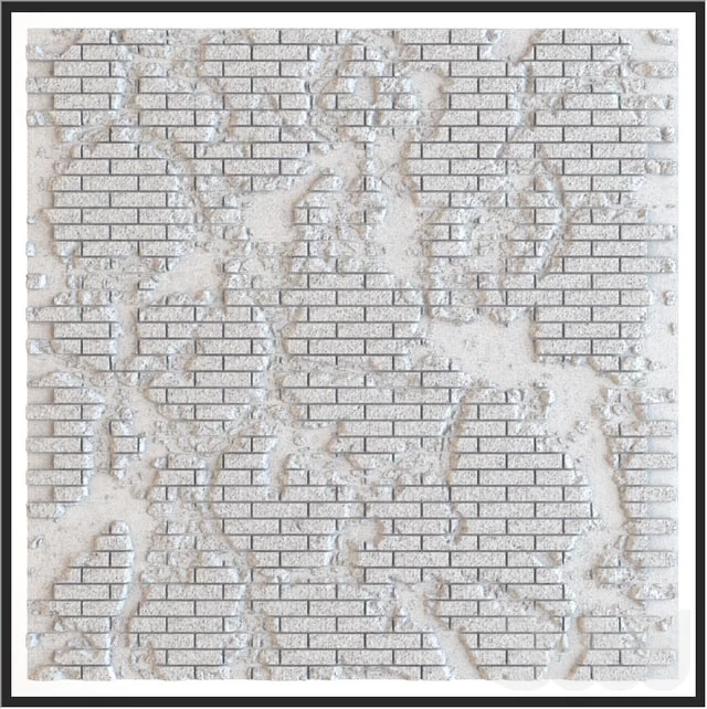 Seamless brick wall with chipped and cracked