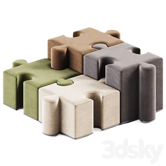 Puzzles Pouf by BuzziPuzzle