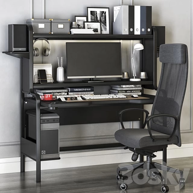 IKEA workplace set with FREDDE desk and MARKUS chair