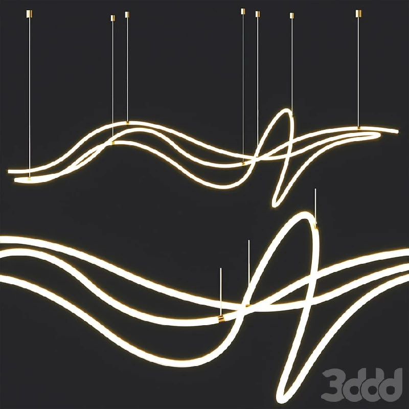 Geometric LED Line Chandelier