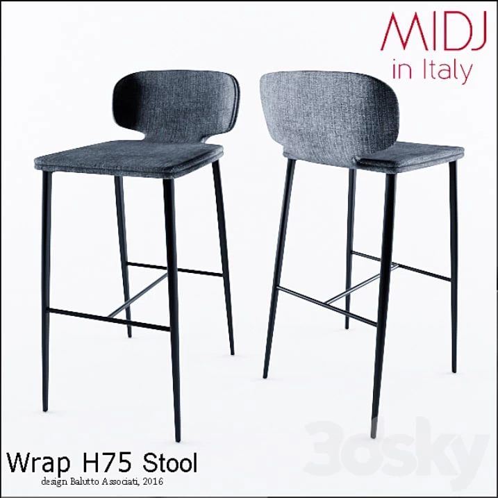 Wrap H75 Stool by MIDJ in Italy