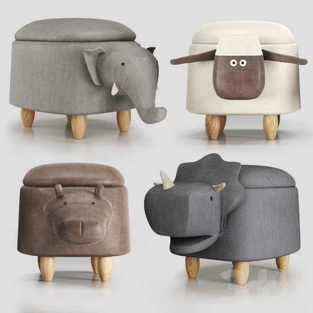 Hippo Childrens Storage Stool