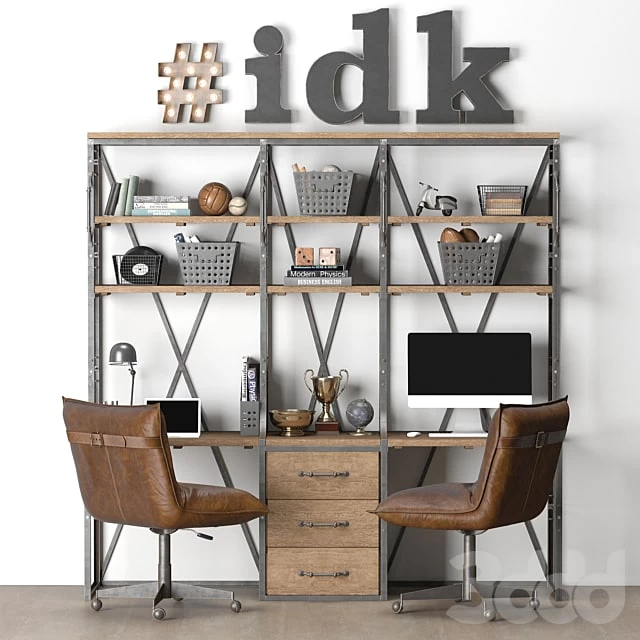 FRENCH LIBRARY DOUBLE DESK WITH DRAWERS