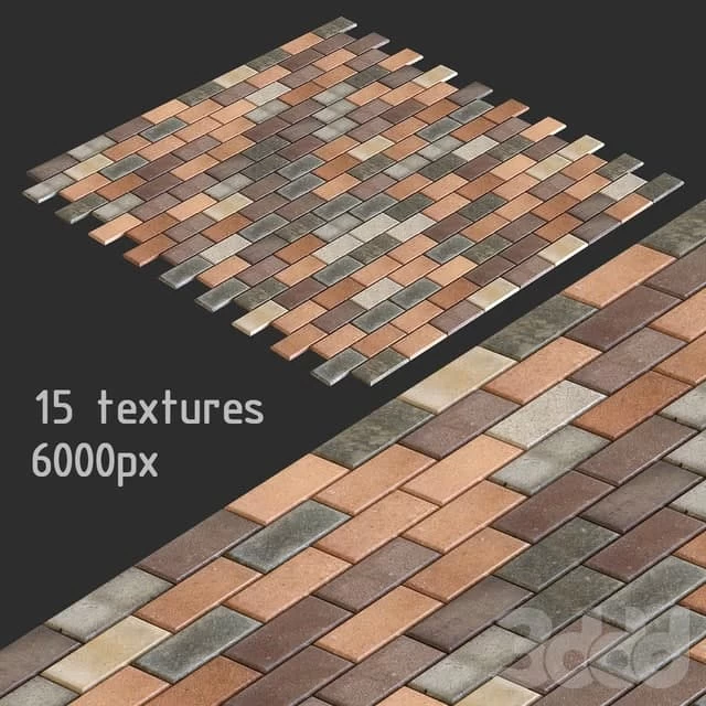 Paving slabs. 15 textures