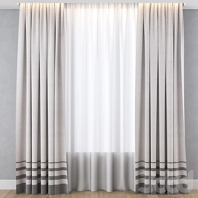 Штора с серыми полосами
