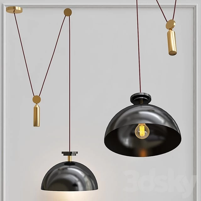Pendant lamp Shape up Pendant Hemisphere Black designed by John Hogan