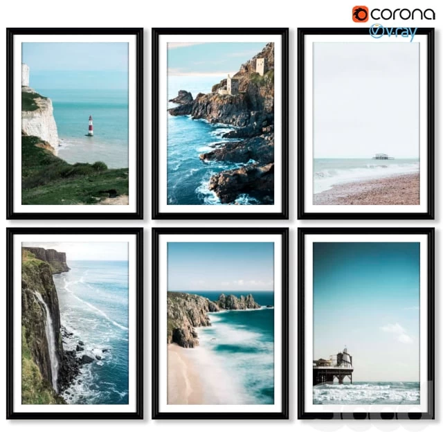 A series of posters with marine attractions.