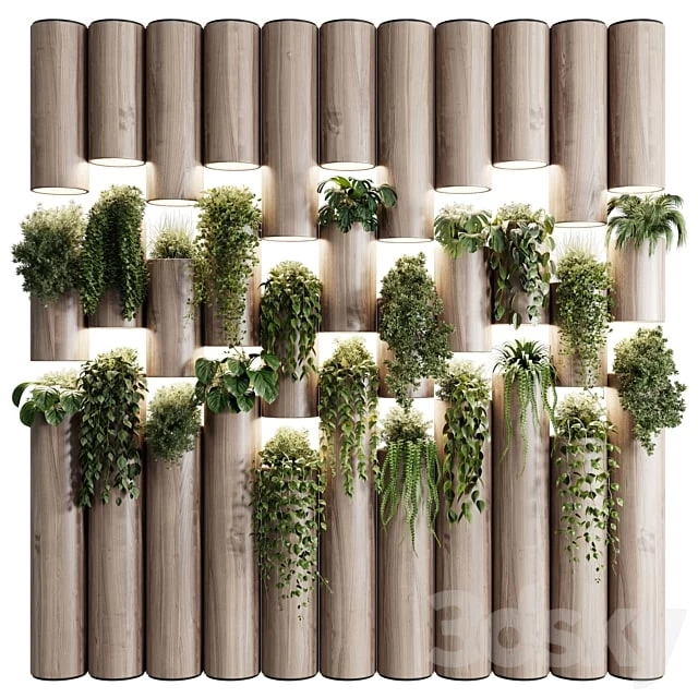 plants set partition in wooden frame- Vertical graden wall decor box 30