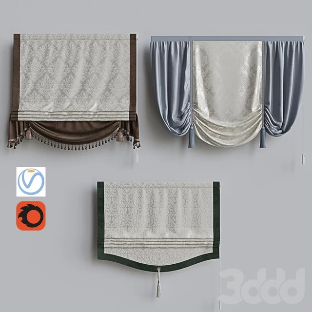 Set of classic roman curtains 3