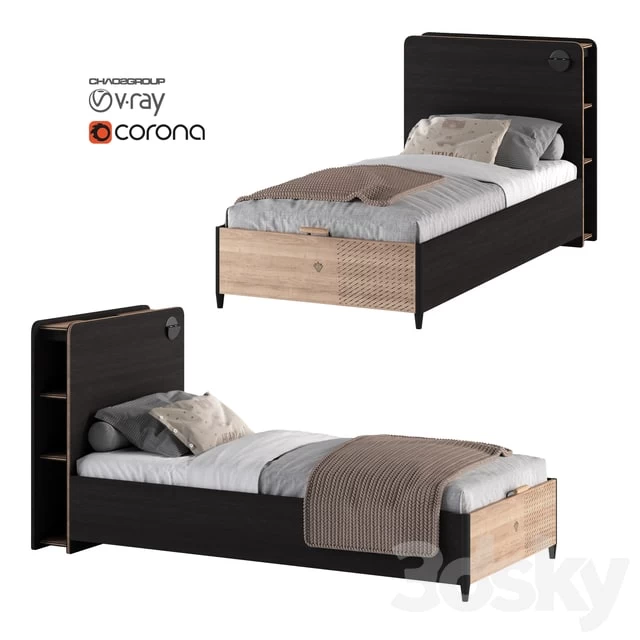 Single bed Cilek - Black
