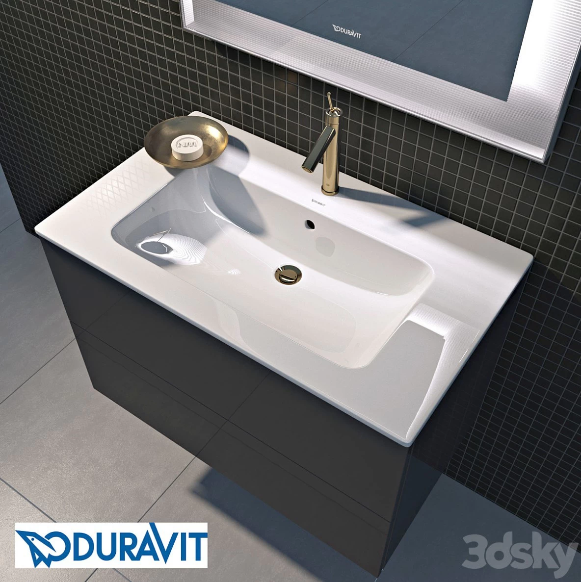 Duravit sink Stand L-cube 820x480x550 c sink and mirror