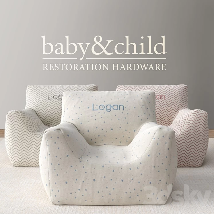 RH / NURSERY CANVAS BEAN BAG CHAIR COVER