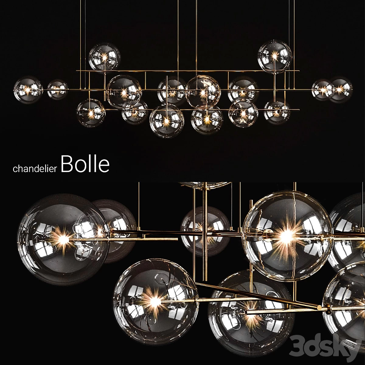 Chandelier Gallotti & Radice Bolle horizontal big