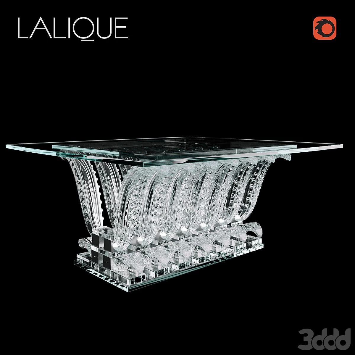 Lalique Cactus rectangular table