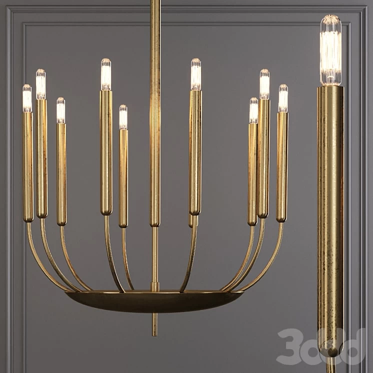 Restoration Hardware QUENOUILLES ROUND CHANDELIER 24 Brass