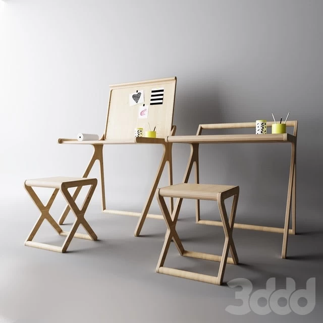 Children's table with a folding table top