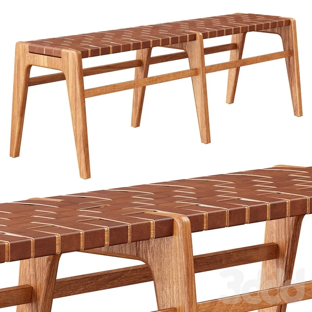 Zara Home - The bench made of wood and leather