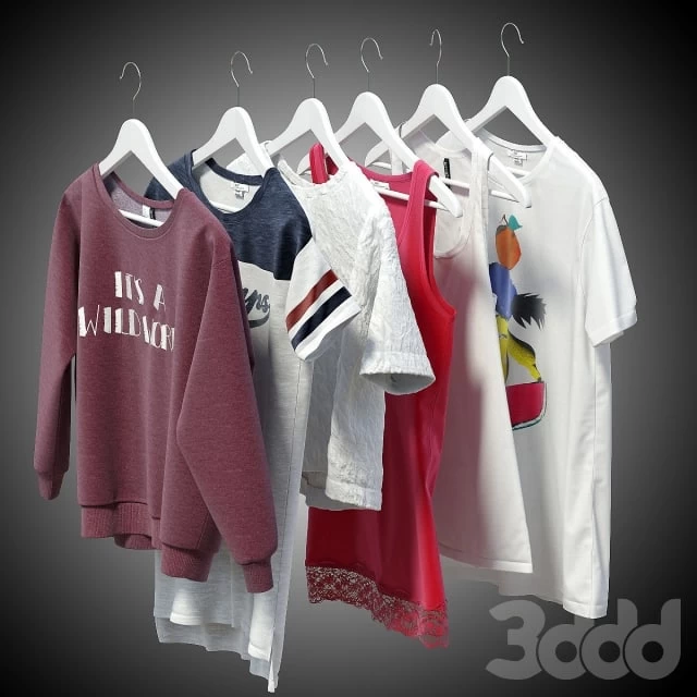Women's clothing on hangers / Decoration / Clothes