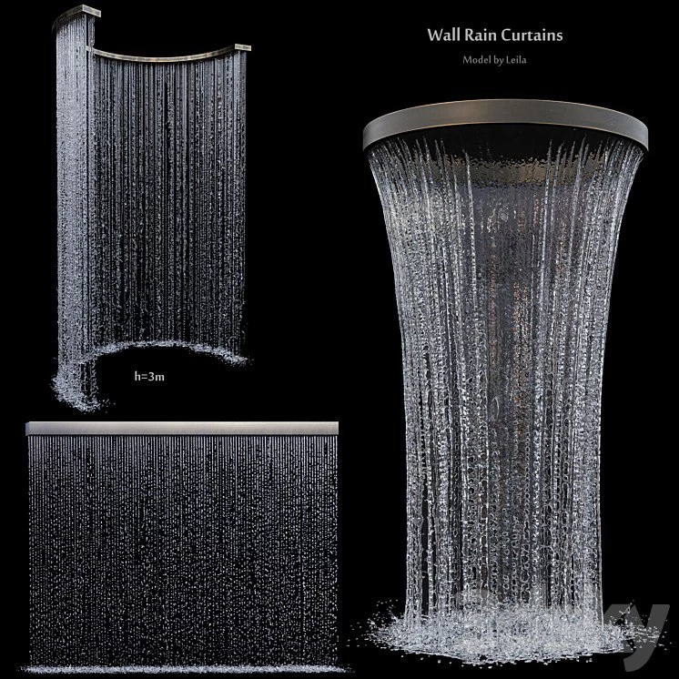 Wall rain curtain waterfall