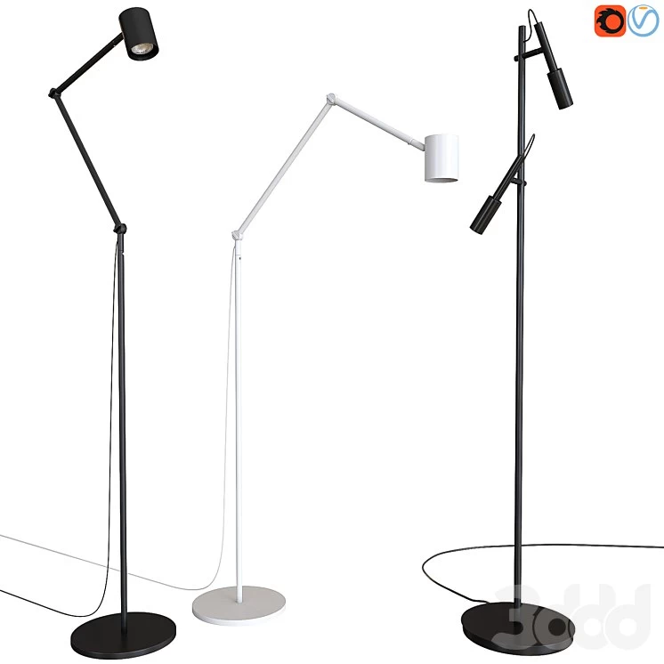 set of floor lamps. IKEA NYMANE. PANZERI TUBINO