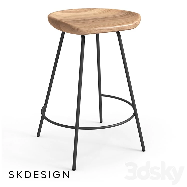 Semi-bar chair Jill on metal supports
