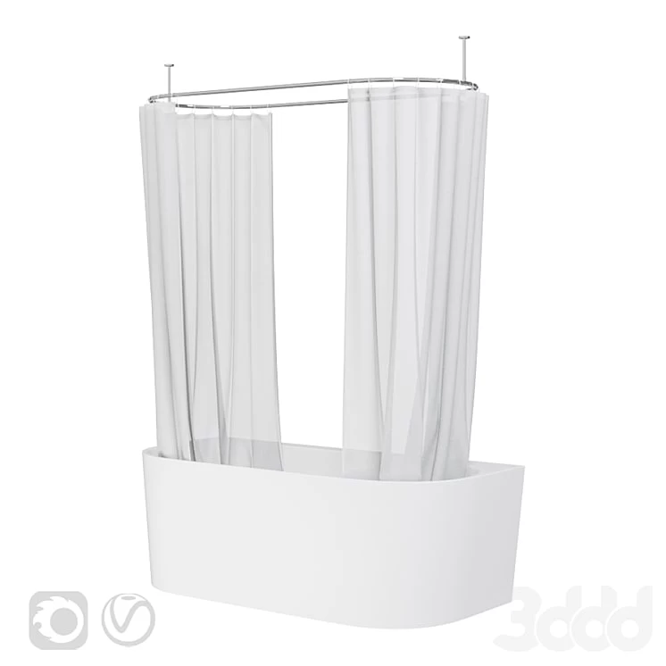 Bath Curtains and Bathtub Villeroy and Boch Oberon