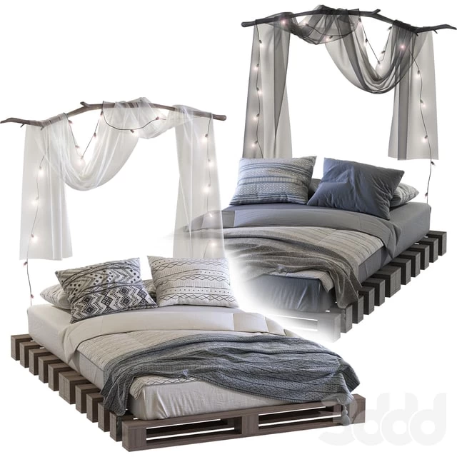 Loft-style pallet bed