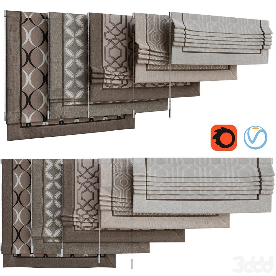 Roman blinds set 12
