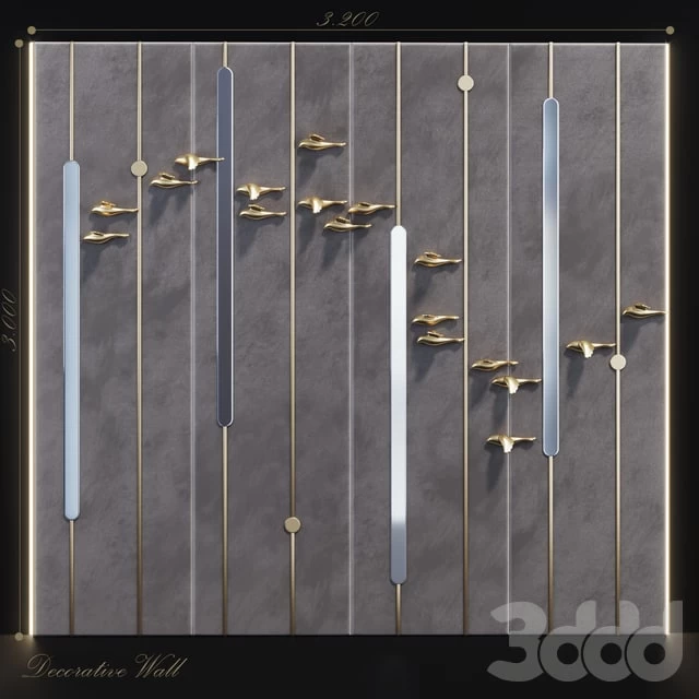 Decorative panel Birds Gold 9 decor