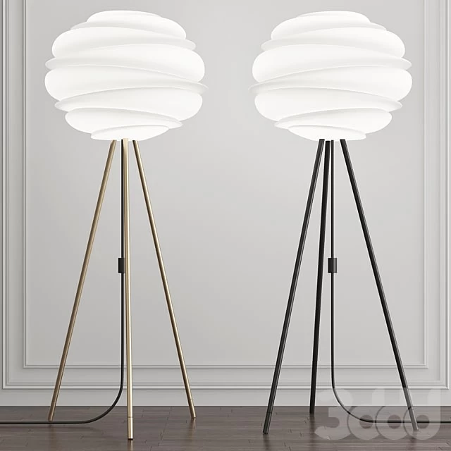 Carmina Matte Black Floor Lamp by Umage