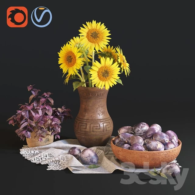 Still life with sunflowers