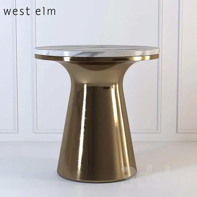 Marble Topped Pedestal Side Table