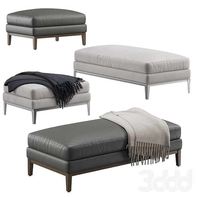 RH Modern - Italia Coffee Ottoman pouf bench