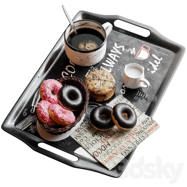 Coffee set and drinks