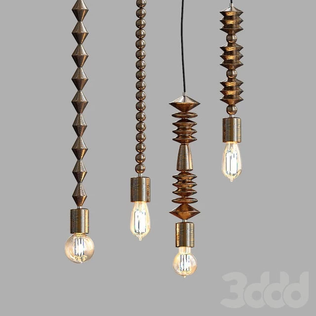 Bright Beads Wooden Lamps by Marz Designs