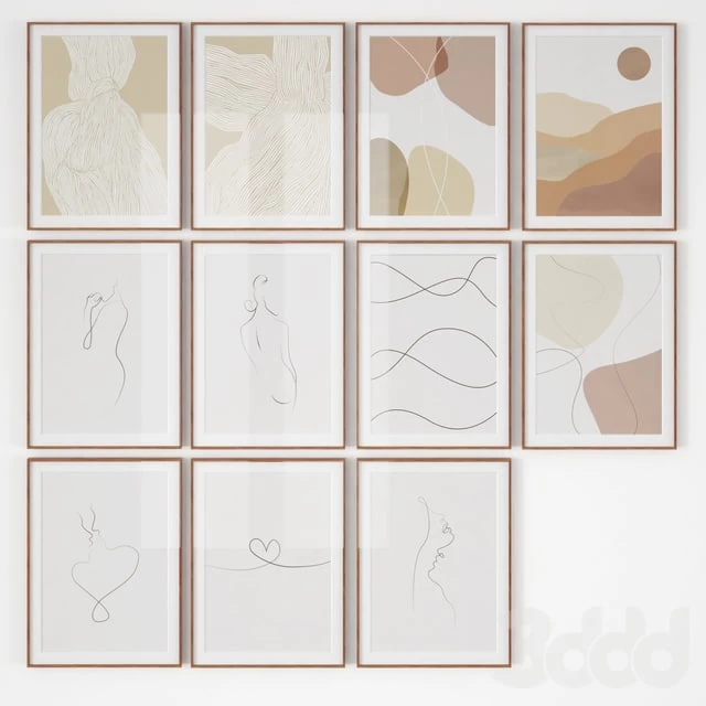 ( Set of posters "Abstraction and lines" )