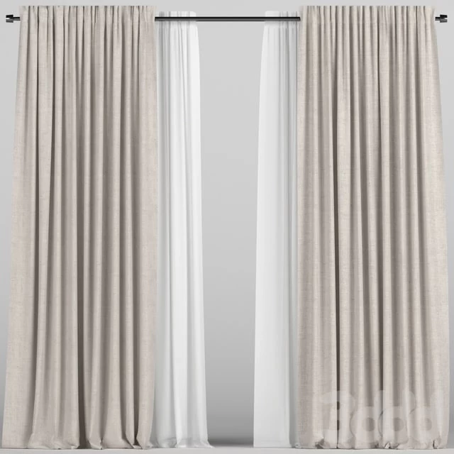 Curtains with tulle