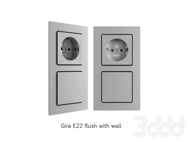 Gira E22 flush with wall