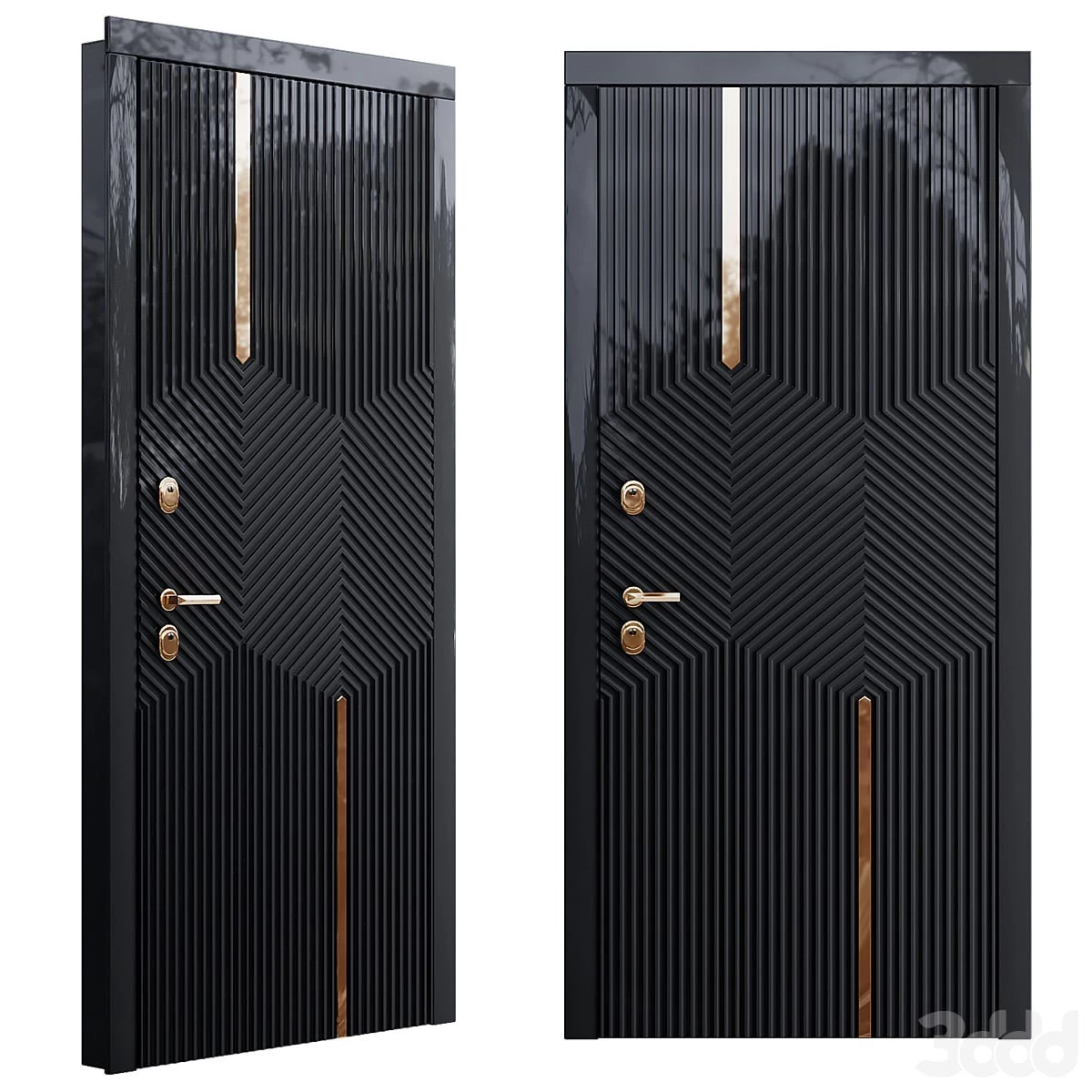 Art deco black front door