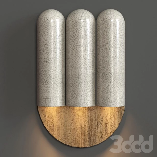 Raku Yaki Triple Sconce