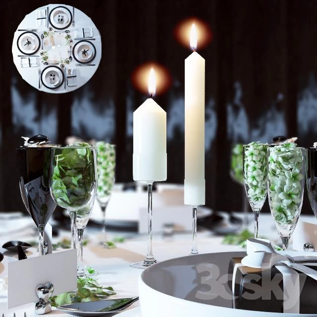 Tableware #laying#candle#decorativeset