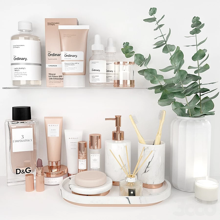 Decorative bathroom set rose gold